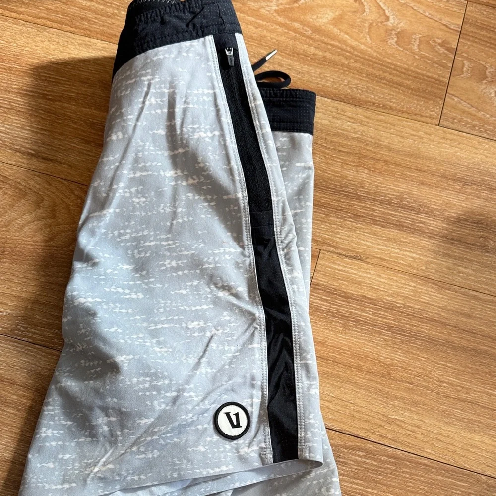 Vuori Light Gray Swim Trunks with Black Accents - Picture 6 of 6